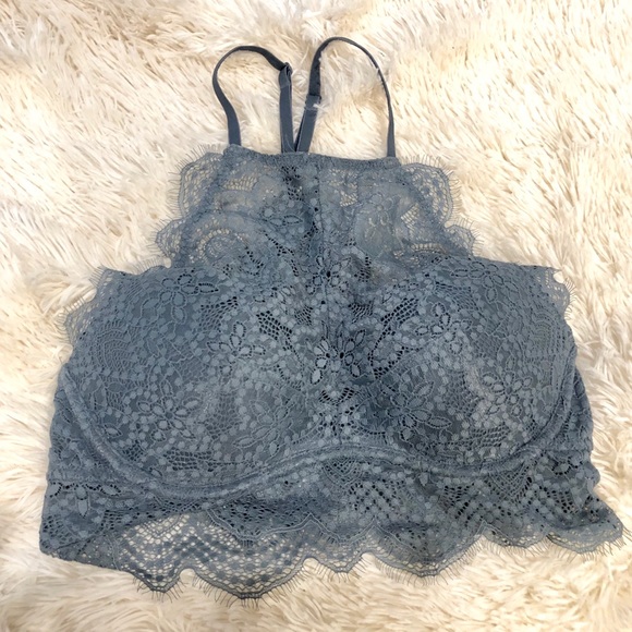 PINK Victoria's Secret Other - VS PINK gray lace padded halter bra